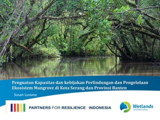 Penguatan Kapasitas dan kebijakan Perlindungan dan Pengelolaan
Ekosistem Mangrove di Kota Serang dan Provinsi Banten
Program Partner for Resilience (PfR)
Susan Lusiana
 