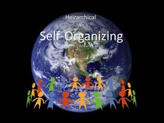 (Day, et al., 2014; Kirk & Shutte, 2004)
Organizations
v.
Systems
(Senge, Hamilton and Kania, 2015;
Scharmer & Kaufer, 2013)
Heirarchical
v.
Self-Organizing
(Ganz, 2010; Wheatley, 2007)
 