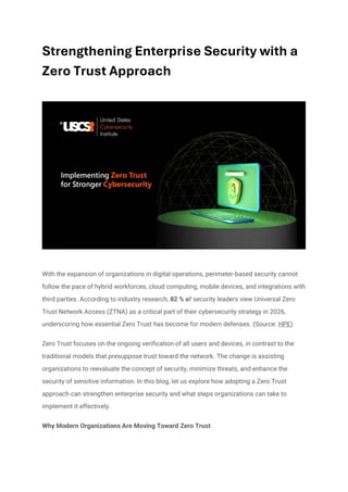Strengthening Enterprise Security with a Zero Trust Approach | PDF