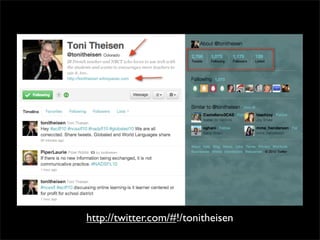 http://twitter.com/#!/tonitheisen
 