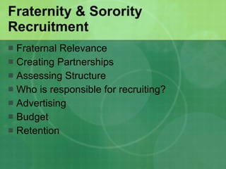 Strengthen Sorority Recruitment | PPT