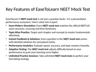 Strengthen Your Medical Preparation with EaseToLearn’s NEET Mock Test ...