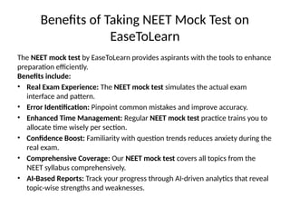 Strengthen Your Medical Preparation with EaseToLearn’s NEET Mock Test ...
