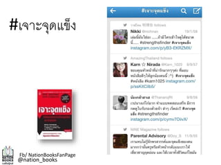 Fb/	
 Na#onBooksFanPage	
@na#on_books	
#เจาะจุดแข็ง	
 
