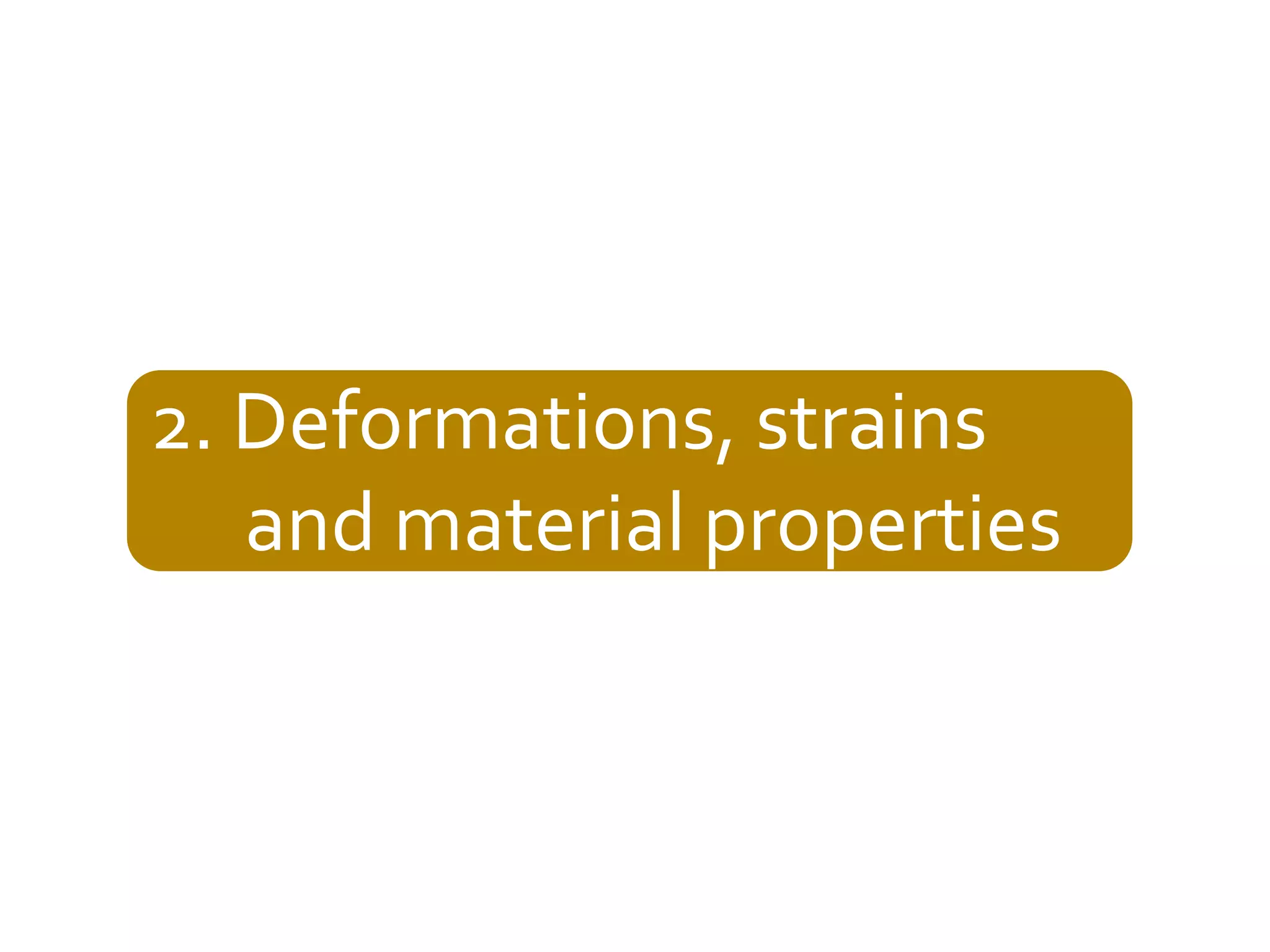 2. Deformations, strains
and material properties

Vijay Gupta: An Introduction to Mechanics of Materials, Narosa, 2013

 