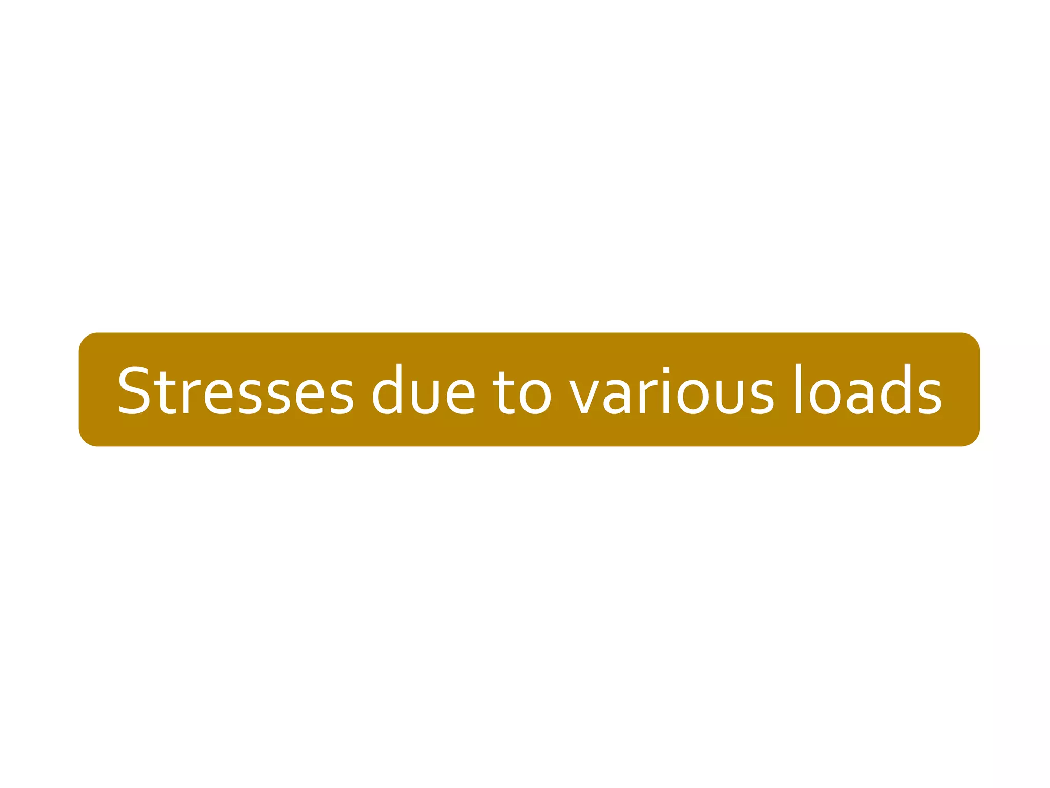 Stresses due to various loads

Vijay Gupta: An Introduction to Mechanics of Materials, Narosa, 2013

 