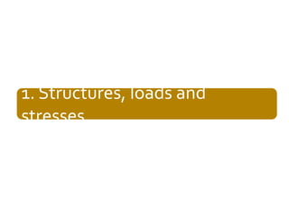 1. Structures, loads and
stresses

Vijay Gupta: An Introduction to Mechanics of Materials, Narosa, 2013

 