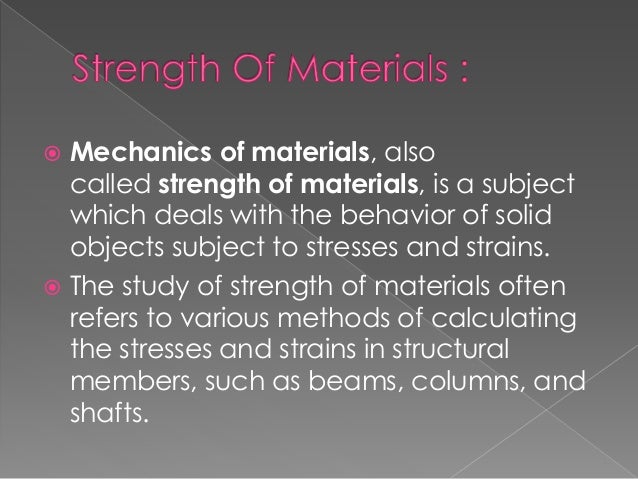 some basics of strength