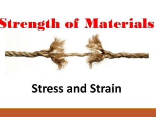 STRENGTH OF MATERIALS
Solid mechanics is the branch of
mechanics that studies the behavior of
solid materials.
 