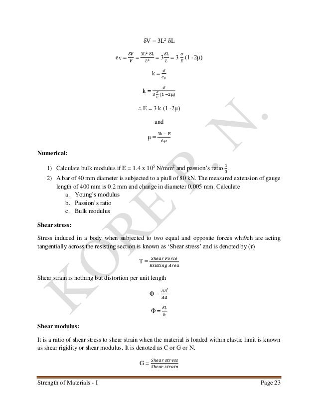 Strength Of Materials I