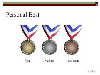 Personal Best
You Nice Try Not Quite
VIDEO
 