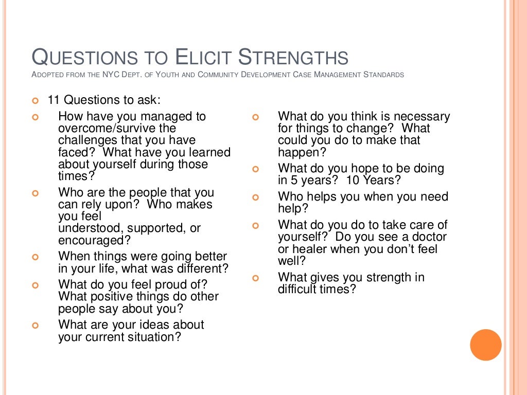 Strengthsbased case managment