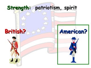 Strength:   patriotism, spirit British? American? 