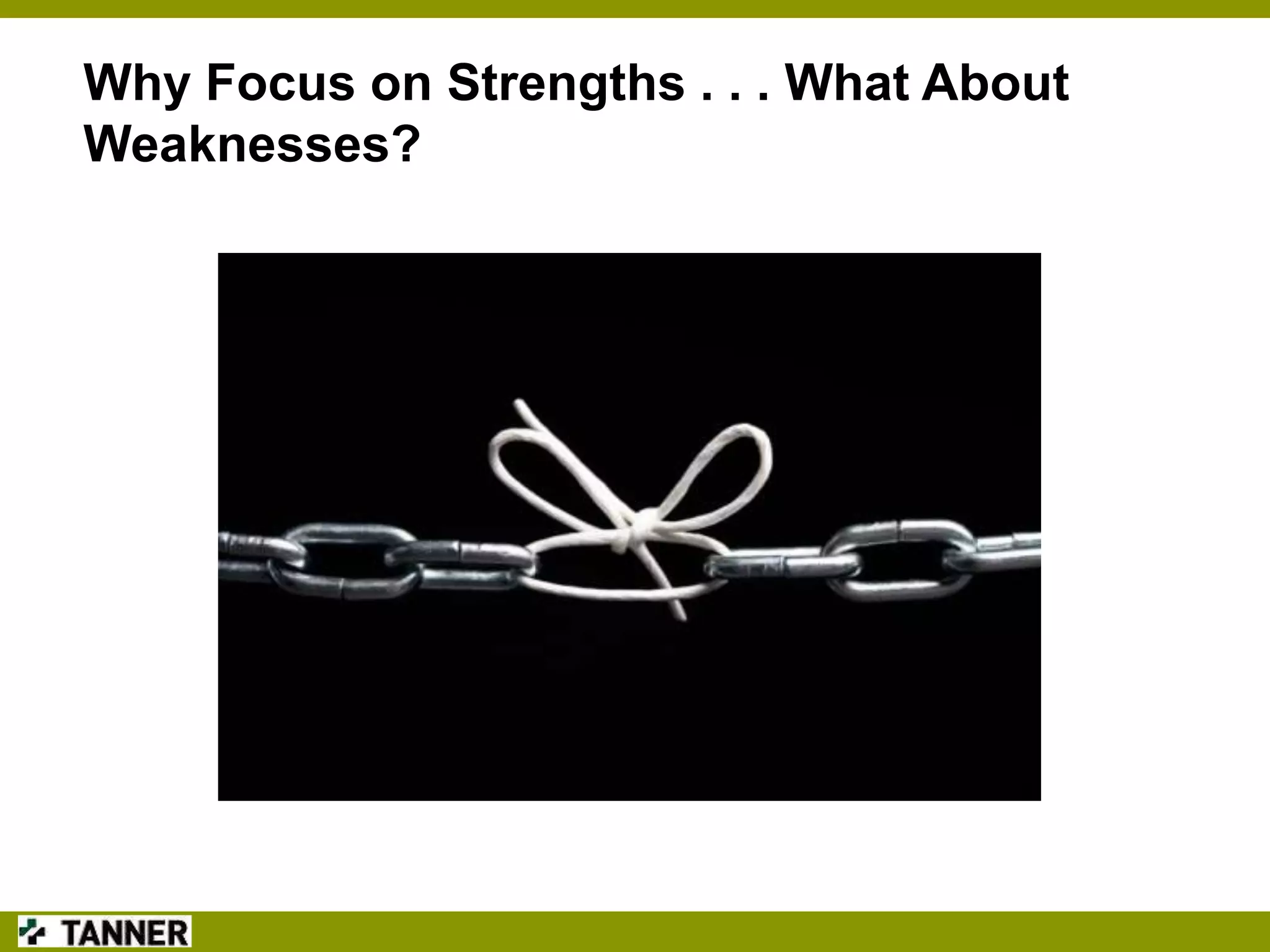 Why Focus on Strengths . . . What About
Weaknesses?

 