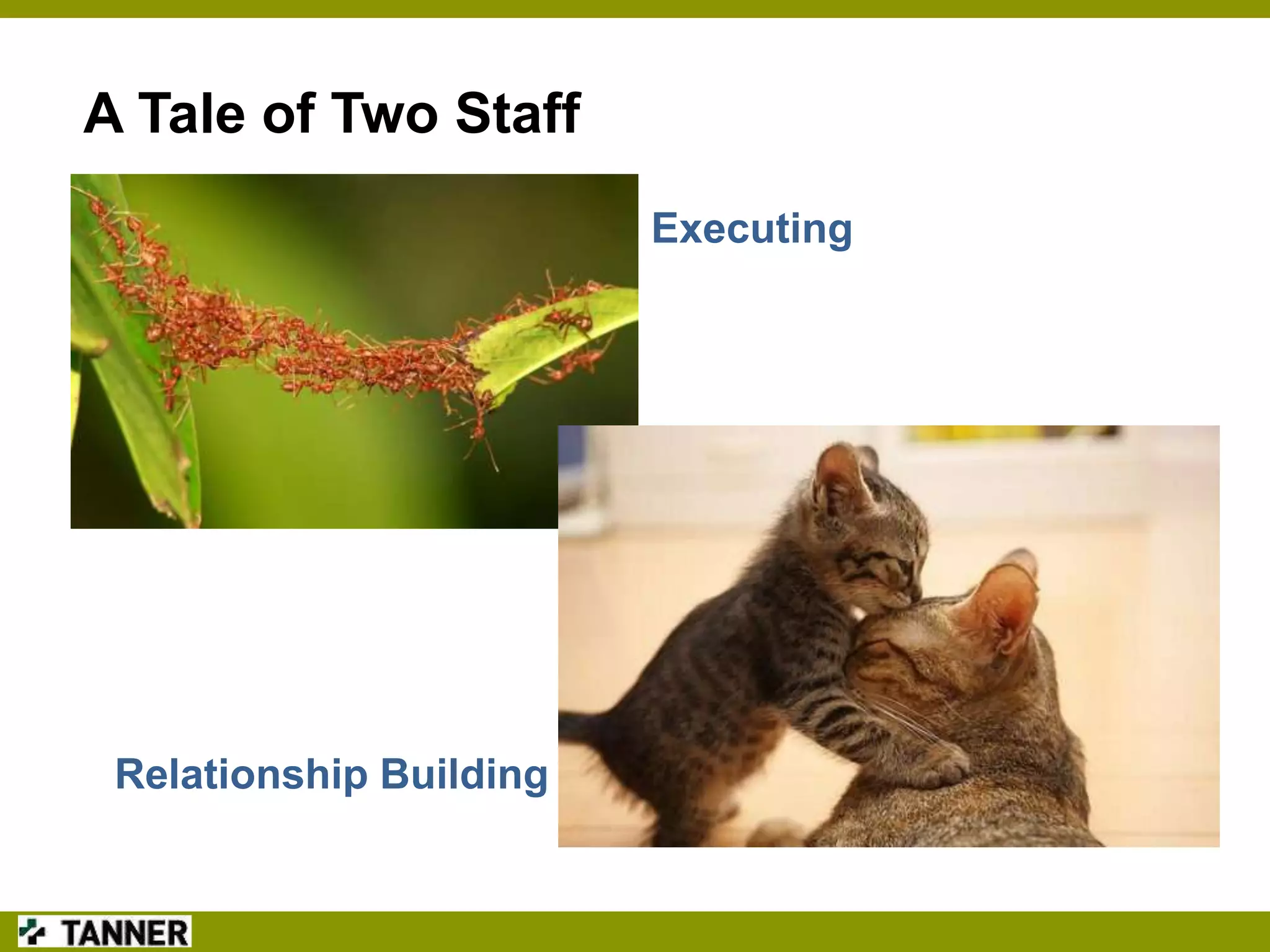 A Tale of Two Staff
Executing

Relationship Building

 
