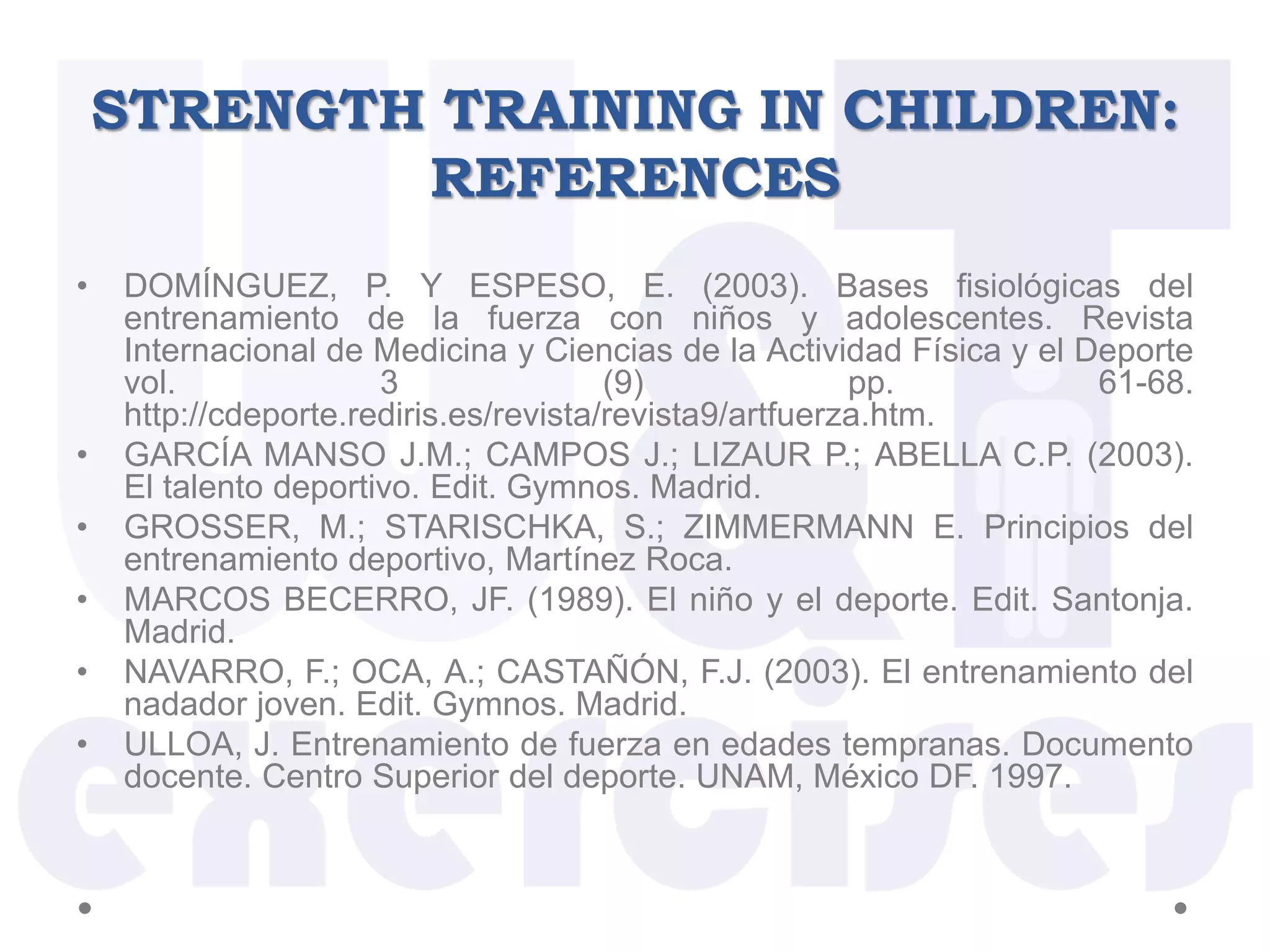 Strength training for children | PPTX