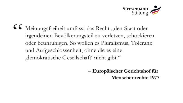 Menschenrecht Meinungsfreiheit - Vortrag der Stresemann Stiftung