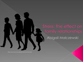 Stress: The effect on family relationships Abigail Malczewski http://www.ces.ncsu.edu/johnston/4-H/4-H.html 