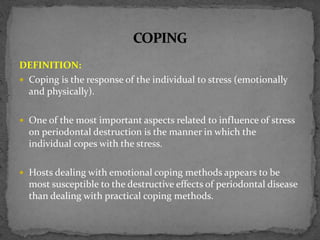 Stress and periodontium | PPTX