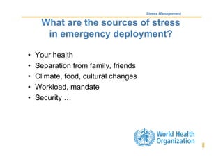 Stress Management In Emergency Development | PDF
