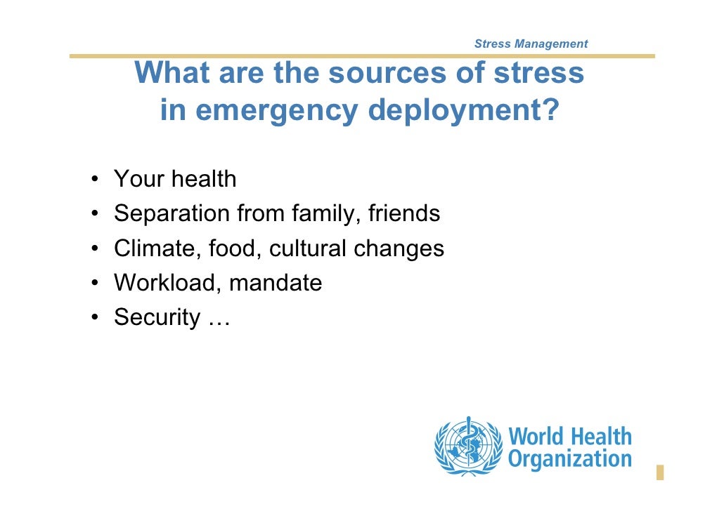 Stress Management In Emergency Development
