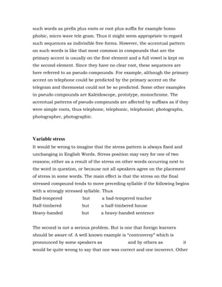Stress Patterns In Prefixes