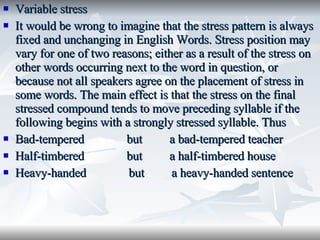 Stress Patterns In Prefixes | PPT