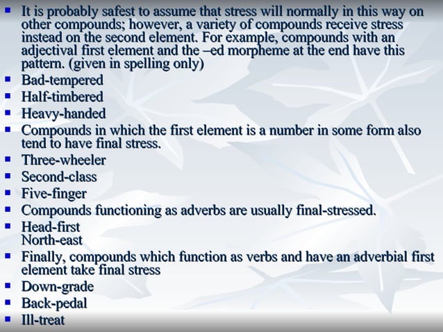 Stress Patterns In Prefixes | PPT