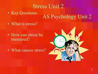 Stress Unit 2 ,[object Object],[object Object],[object Object],[object Object],AS Psychology Unit 2 
