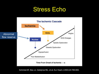 Stress Echo 
Schinkel AF, Bax JJ, Geleijnse ML, et al. Eur Heart J 2003;24:789-800. 
Abnormal 
flow reserve 
Ischemia 
 