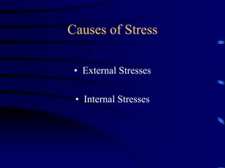 Causes of Stress
• External Stresses
• Internal Stresses
 