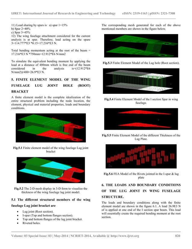 Stress analysis and fatigue life prediction of wing fuselage lug joint