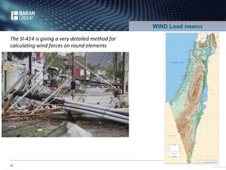 David Cohen 
The SI-414 is giving a very detailed method for 
calculating wind forces on round elements 
11 
WIND Load התאמת 
 