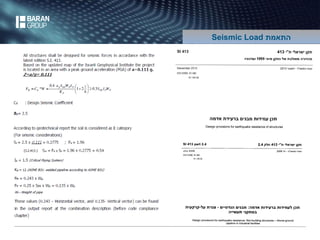 Seismic Load התאמת 
 