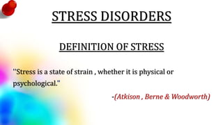 Stress and adjustment disorders