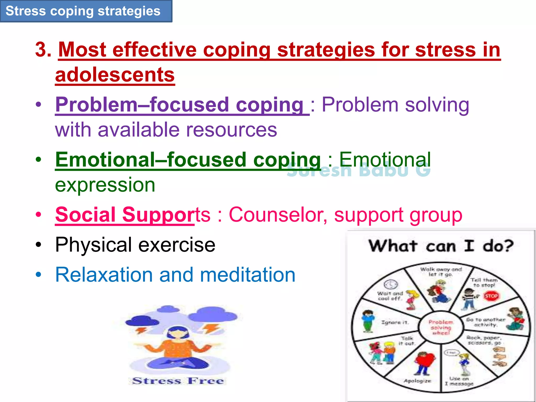 Stress and coping stress - Stress management strategies - Adolescent ...