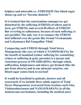 Stress and diabetes__dr_shriniwas_kashalikar