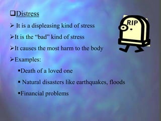 Distressing Example Stress and health | PPTX