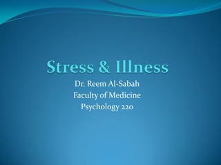 Dr. Reem Al-Sabah
Faculty of Medicine
  Psychology 220
 