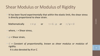 Mod Of Rigidity Stress and strain- mechanics of solid | PPTX