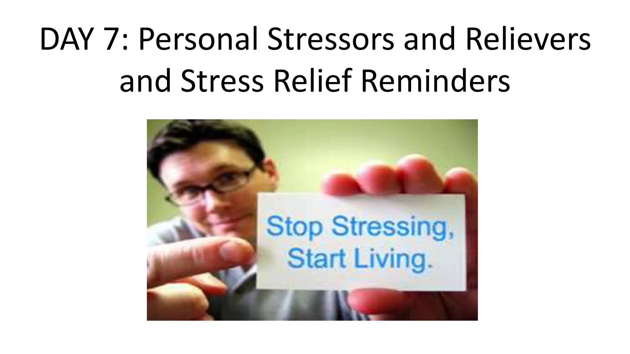 Peronal Stress Examples Stress and stressors | PPTX