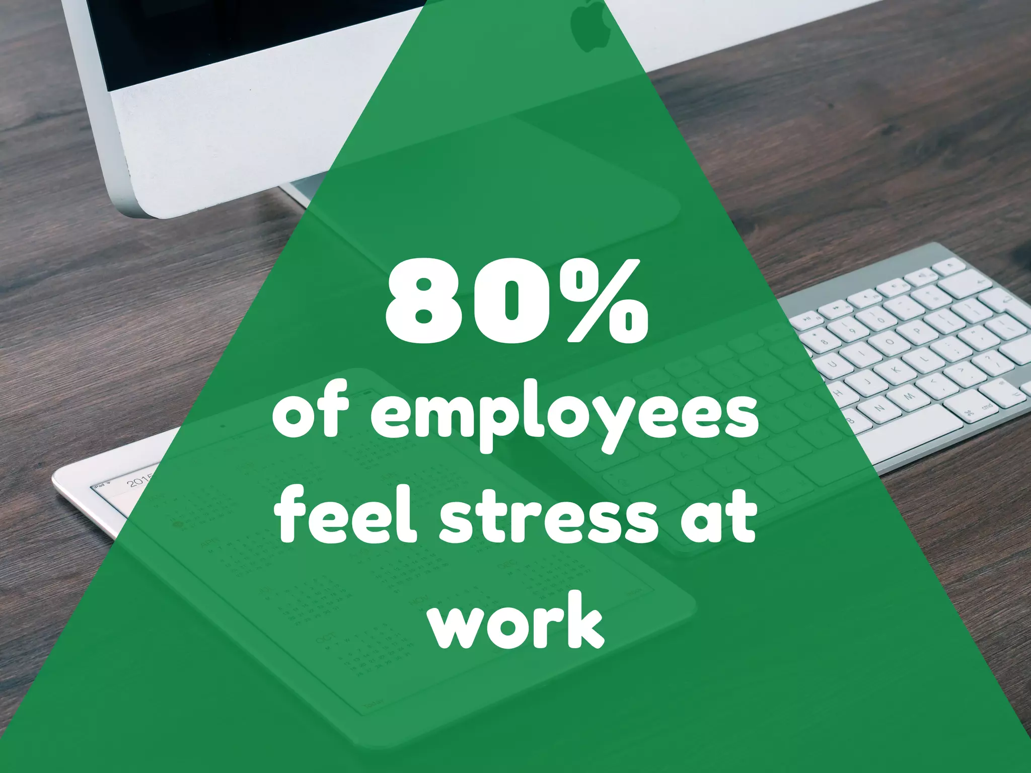 80%
of employees
feel stress at
work
 