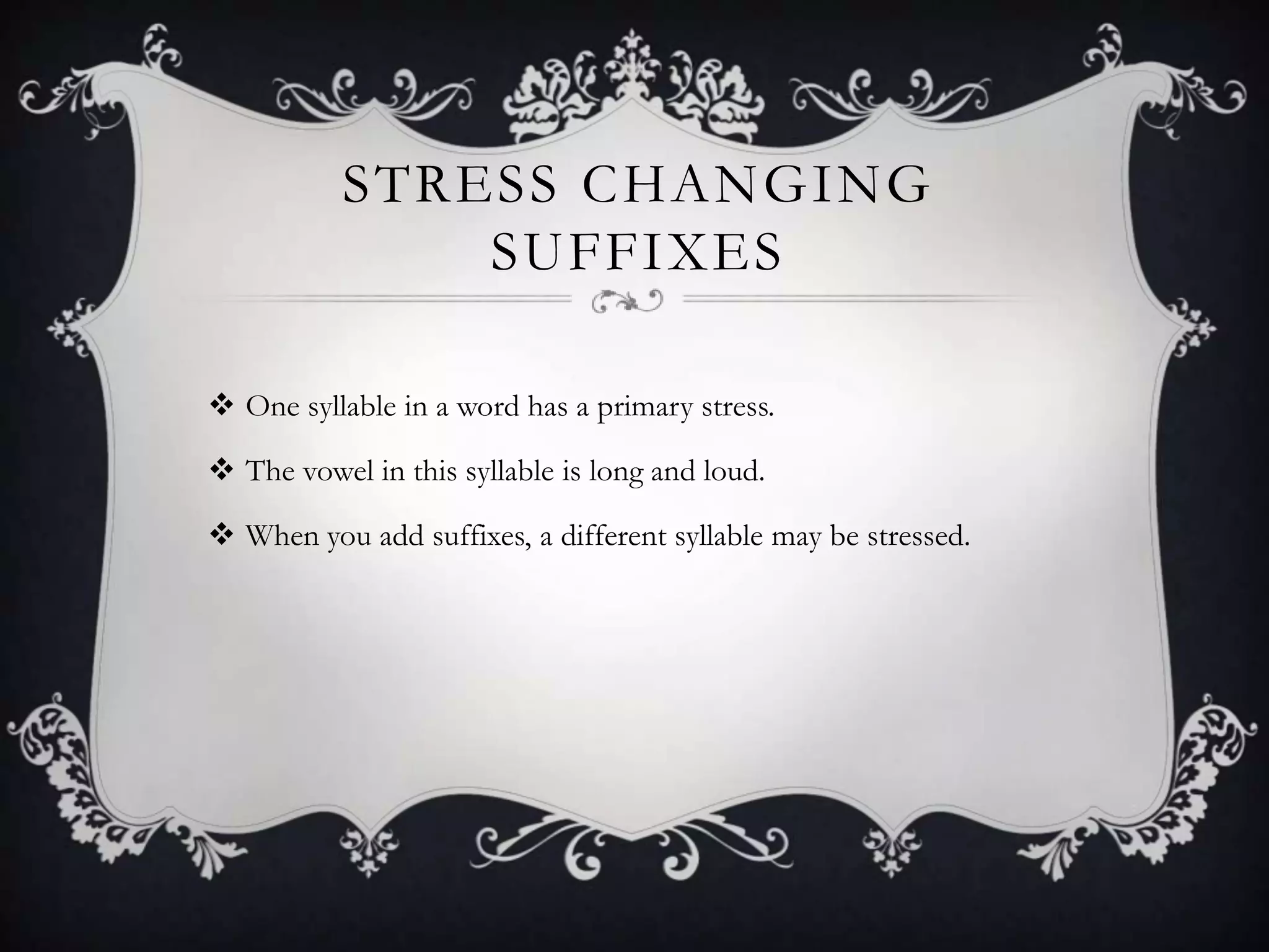 Stress Changing Suffixes Pptx