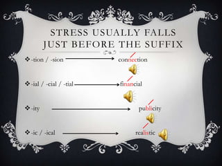 Stress Changing Suffixes Pptx