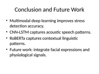 psychologica stress detection from voice signals using deep learning | PPTX
