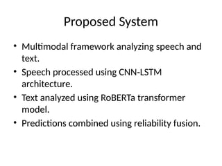 psychologica stress detection from voice signals using deep learning | PPTX