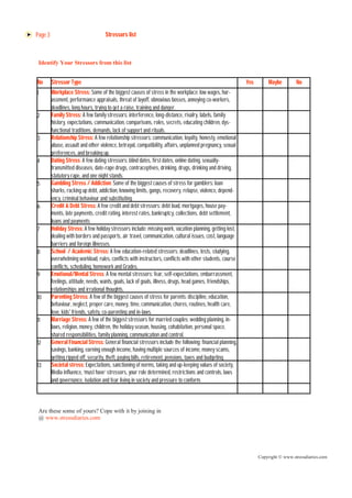 Stress diary guide 1. stressors | PDF