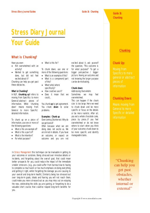 Stress diary guide 14. chunking