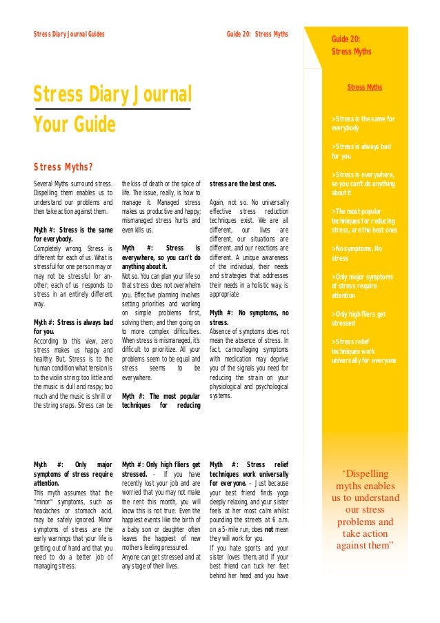 Stress diary guide 20. stress myths