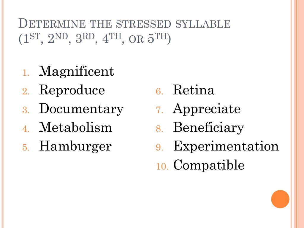 Stressed Syllable